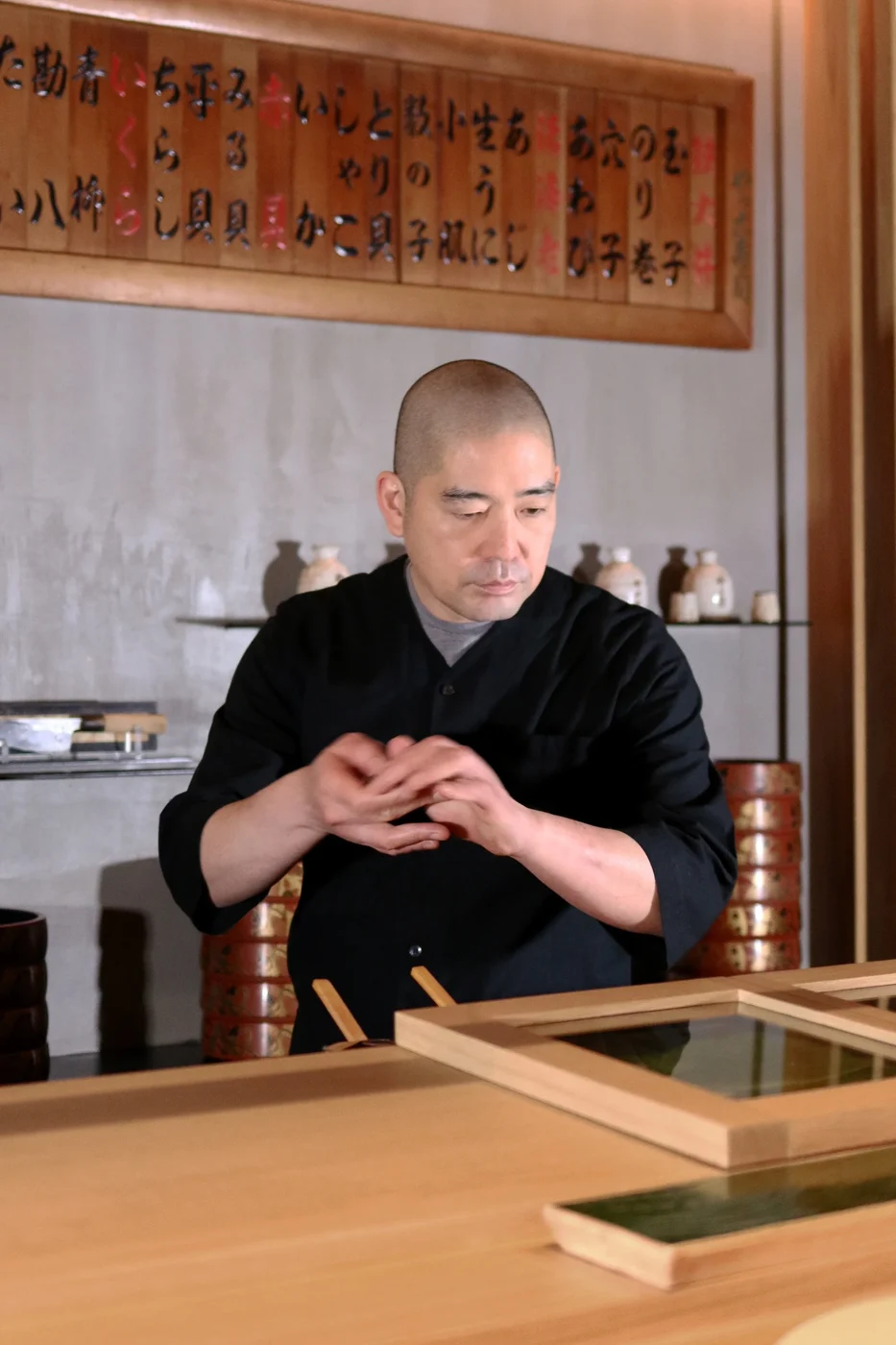 Chef Kunihide Nakajima at the counter