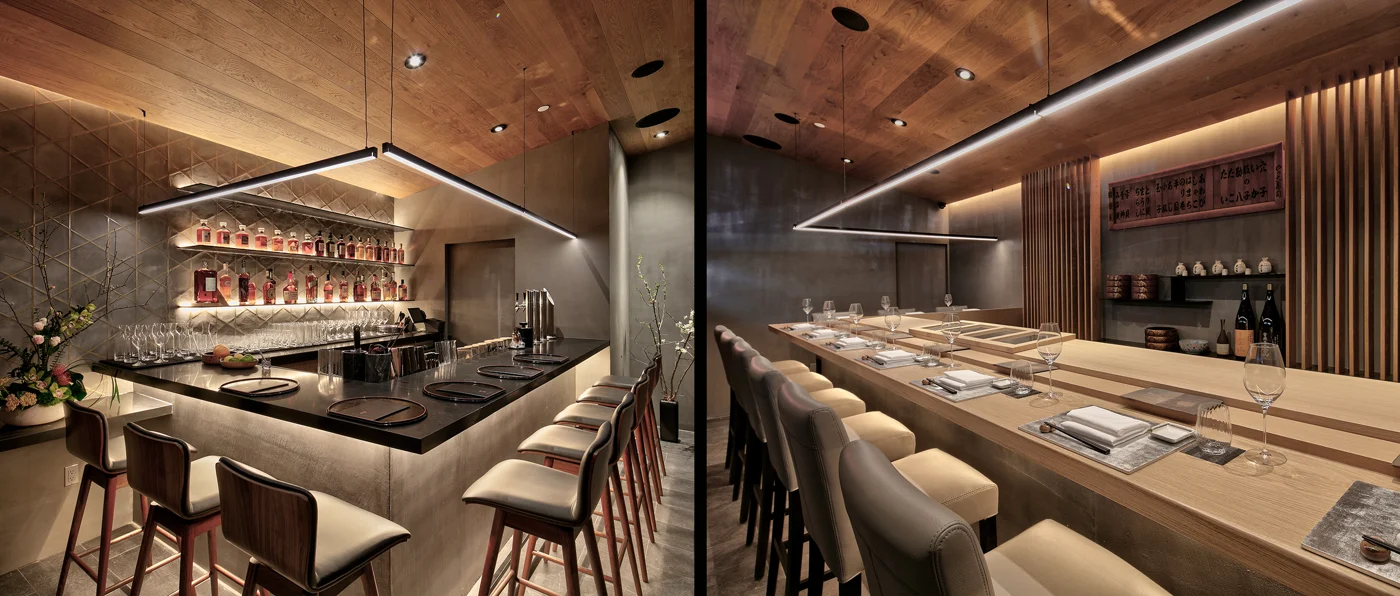 The counter and dining space at NAKAJI